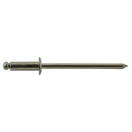 Midwest Fastener Blind Rivet, Dome Head, 1/8 in Dia., 1/4 in L, 18-8 Stainless Steel Body, 50 PK 53956